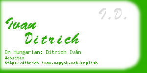 ivan ditrich business card